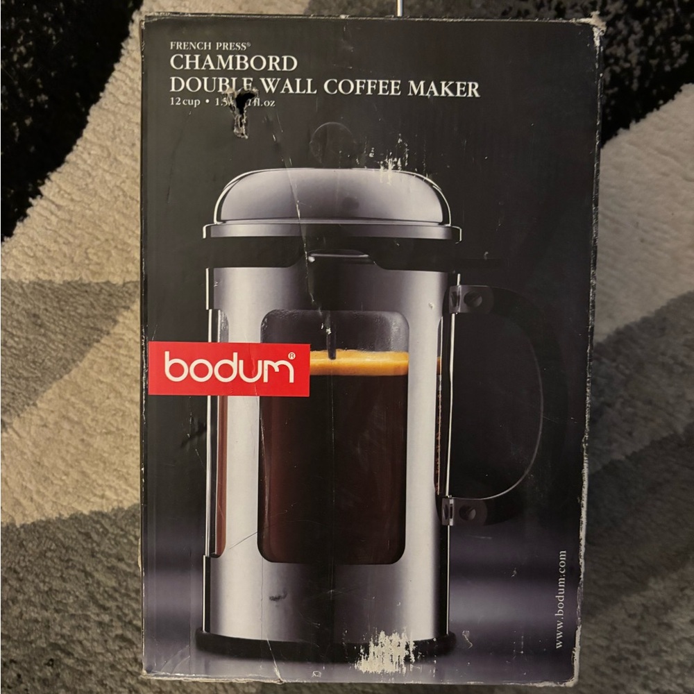 Bodum Insulated French Press with Black and Silver Finish